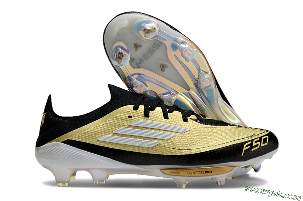 Adidas F50+ Lightstrike Pro FG Low-Tops Football Boots - Gold/Black/White 1
