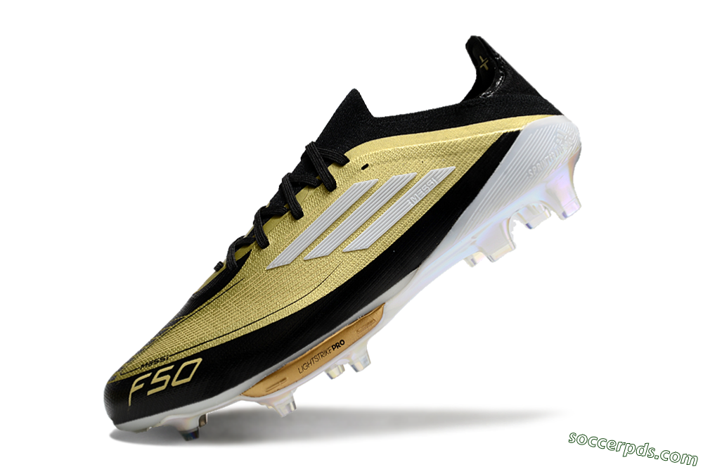 Adidas F50+ Lightstrike Pro FG Low-Tops Football Boots - Gold/Black/White 5