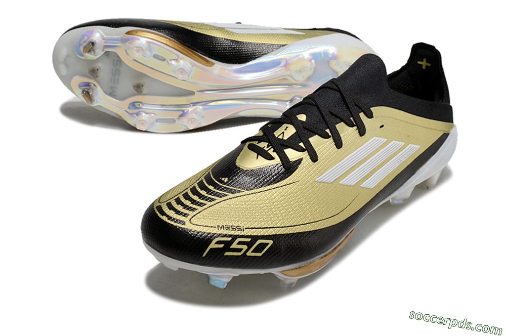 Adidas F50+ Lightstrike Pro FG Low-Tops Football Boots - Gold/Black/White 3