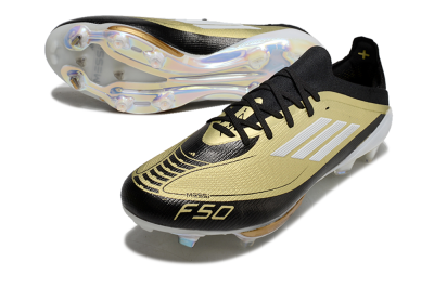 Adidas F50+ Lightstrike Pro FG Low-Tops Football Boots - Gold/Black/White