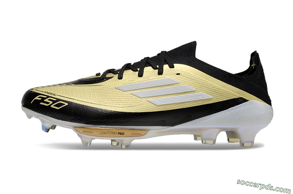 Adidas F50+ Lightstrike Pro FG Low-Tops Football Boots - Gold/Black/White 2
