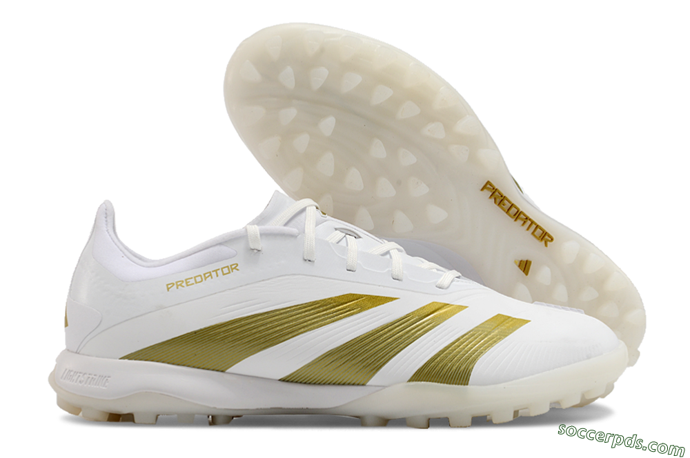 Adidas Predator 24 Elite TF Low-Tops Football Shoes - Beige/White/Gold 1