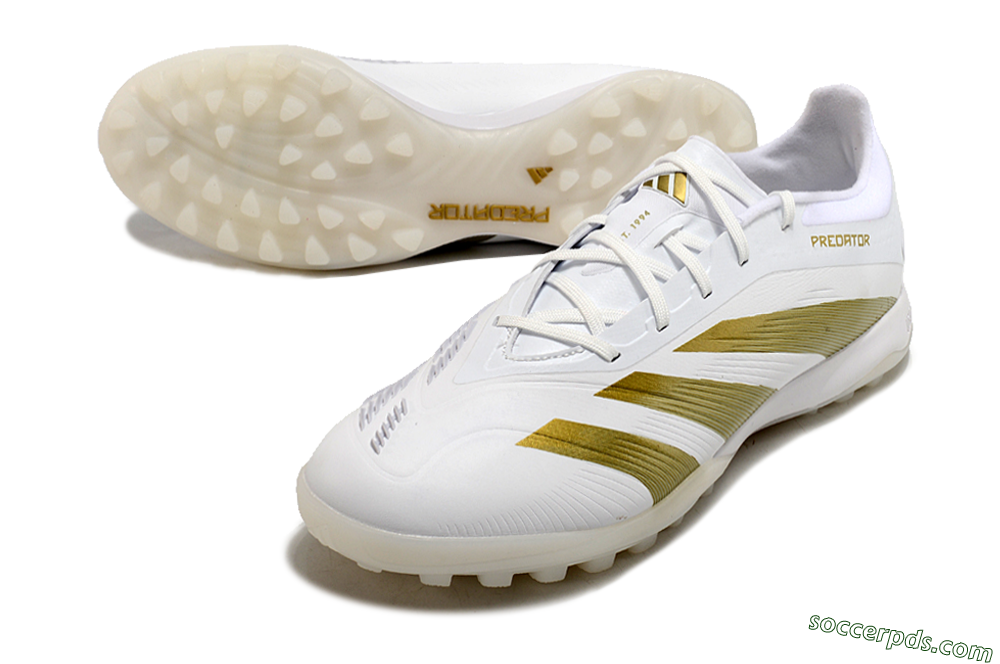 Adidas Predator 24 Elite TF Low-Tops Football Shoes - Beige/White/Gold 3