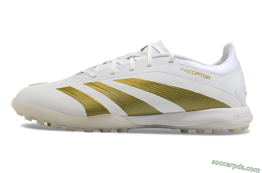Adidas Predator 24 Elite TF Low-Tops Football Shoes - Beige/White/Gold 2
