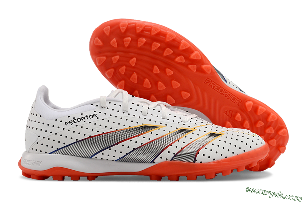 Adidas Predator 24 Elite TF Low-Tops Football Shoes - White/Black/Red 1