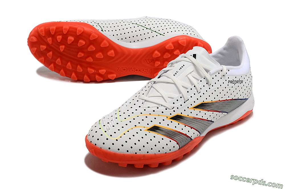 Adidas Predator 24 Elite TF Low-Tops Football Shoes - White/Black/Red 3