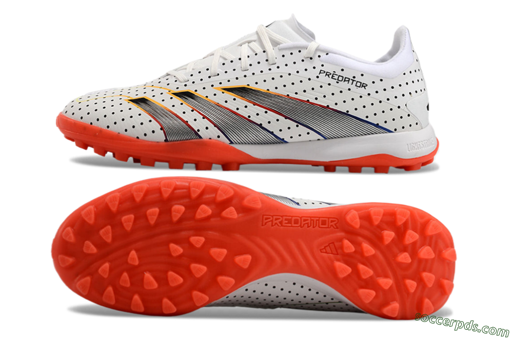 Adidas Predator 24 Elite TF Low-Tops Football Shoes - White/Black/Red 0