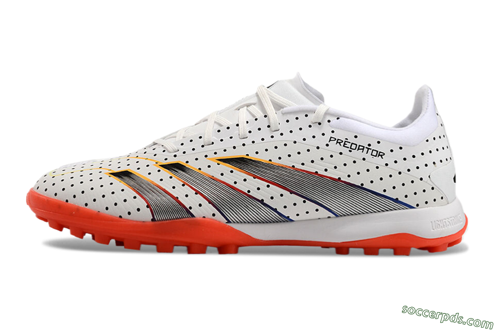Adidas Predator 24 Elite TF Low-Tops Football Shoes - White/Black/Red 2