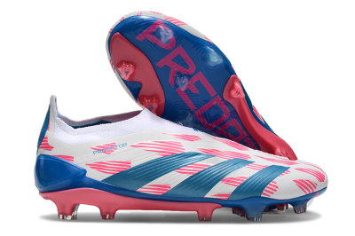Adidas Predator Elite 24 Laceless FG Low-Tops Football Boots - White/Pink/Blue