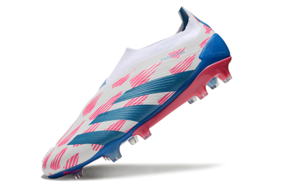 Adidas Predator Elite 24 Laceless FG Low-Tops Football Boots - White/Pink/Blue