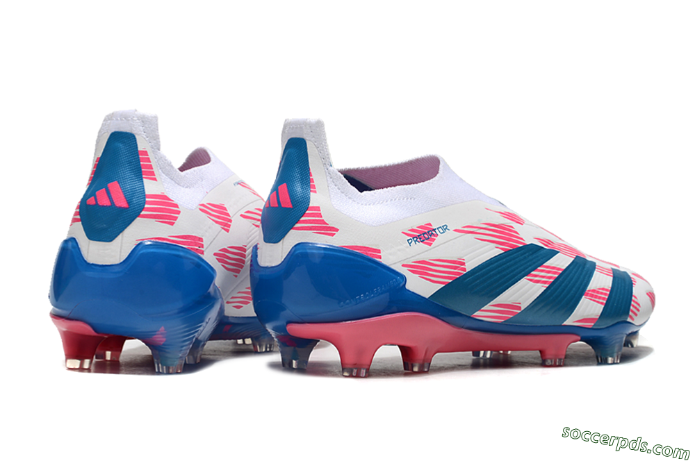 Adidas Predator Elite 24 Laceless FG Low-Tops Football Boots - White/Pink/Blue 6