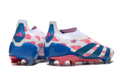 Adidas Predator Elite 24 Laceless FG Low-Tops Football Boots - White/Pink/Blue