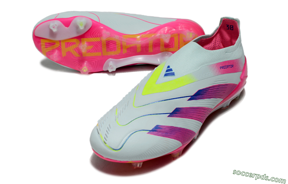 Adidas Predator Elite 24 Laceless FG Low-Tops Football Boots - Jade/Blue/Pink 3