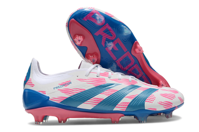 Adidas Predator 24 Elite FG Low-Tops Football Boots - White/Pink/Blue