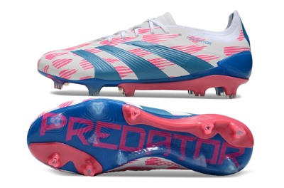 Adidas Predator 24 Elite FG Low-Tops Football Boots - White/Pink/Blue