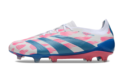 Adidas Predator 24 Elite FG Low-Tops Football Boots - White/Pink/Blue