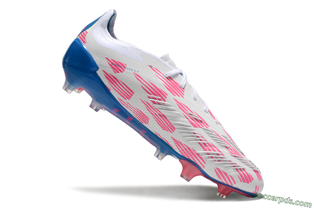 Adidas Predator 24 Elite FG Low-Tops Football Boots - White/Pink/Blue 4