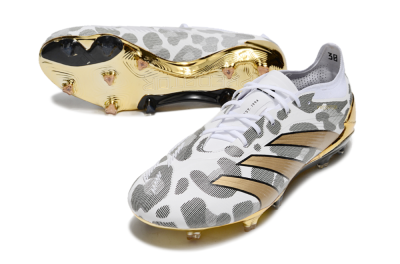 Adidas Predator 24 Elite FG Low-Tops Football Boots - White/Black/Gold