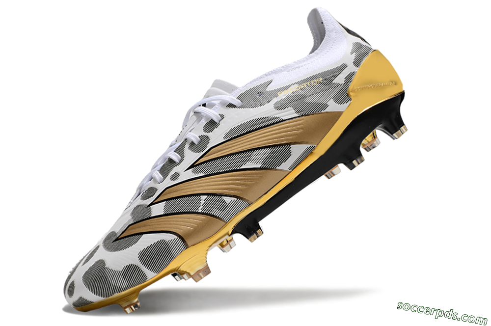 Adidas Predator 24 Elite FG Low-Tops Football Boots - White/Black/Gold 5