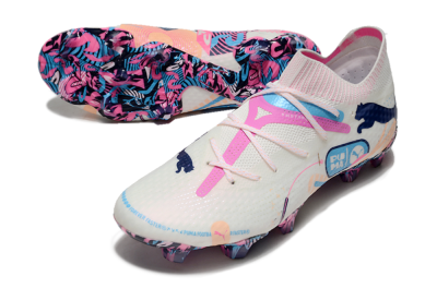 Puma Future Ultimate FG Low-Tops Football Boots - White/Pink/Blue
