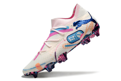 Puma Future Ultimate FG Low-Tops Football Boots - White/Pink/Blue