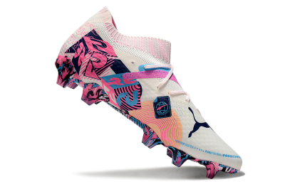 Puma Future Ultimate FG Low-Tops Football Boots - White/Pink/Blue