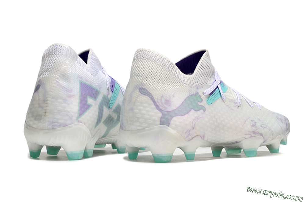 Puma Future Ultimate FG Low-Tops Football Boots - White/Purple/Jade 6