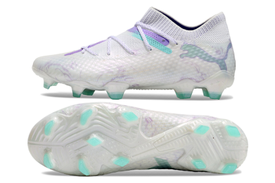 Puma Future Ultimate FG Low-Tops Football Boots - White/Purple/Jade