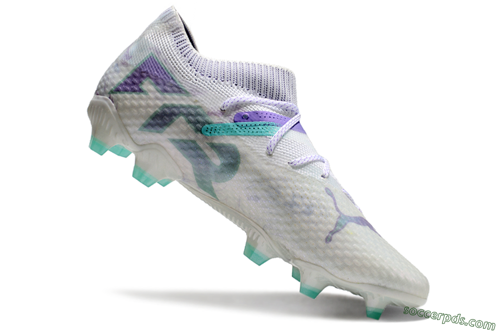 Puma Future Ultimate FG Low-Tops Football Boots - White/Purple/Jade 4