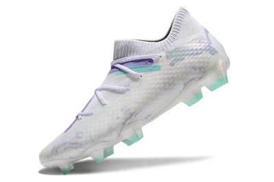 Puma Future Ultimate FG Low-Tops Football Boots - White/Purple/Jade