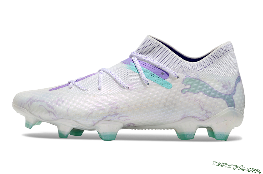 Puma Future Ultimate FG Low-Tops Football Boots - White/Purple/Jade 2
