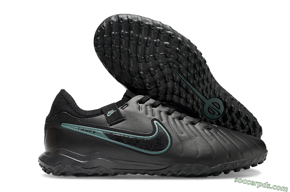 Nike Tiempo Legend 10 Pro TF Low-Tops Football Shoes - Black/Jade 1