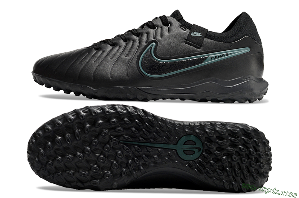 Nike Tiempo Legend 10 Pro TF Low-Tops Football Shoes - Black/Jade 0
