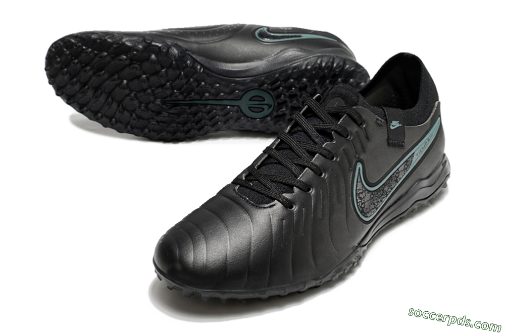 Nike Tiempo Legend 10 Pro TF Low-Tops Football Shoes - Black/Jade 3