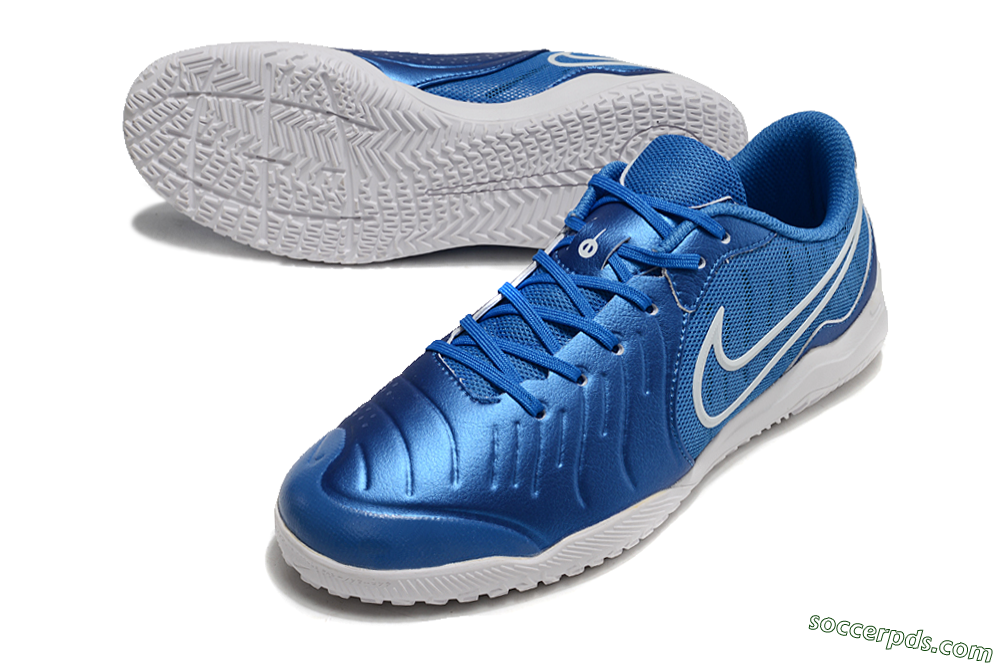 Nike Tiempo Legend 10 Academy IC Low-Tops Football Shoes - Blue/White 3