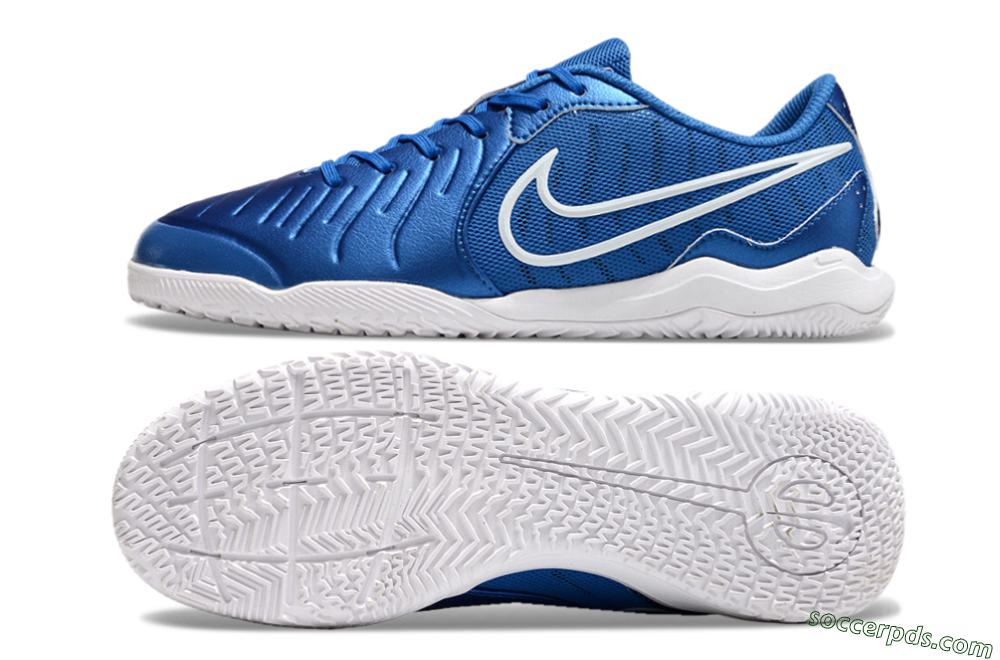 Nike Tiempo Legend 10 Academy IC Low-Tops Football Shoes - Blue/White 0