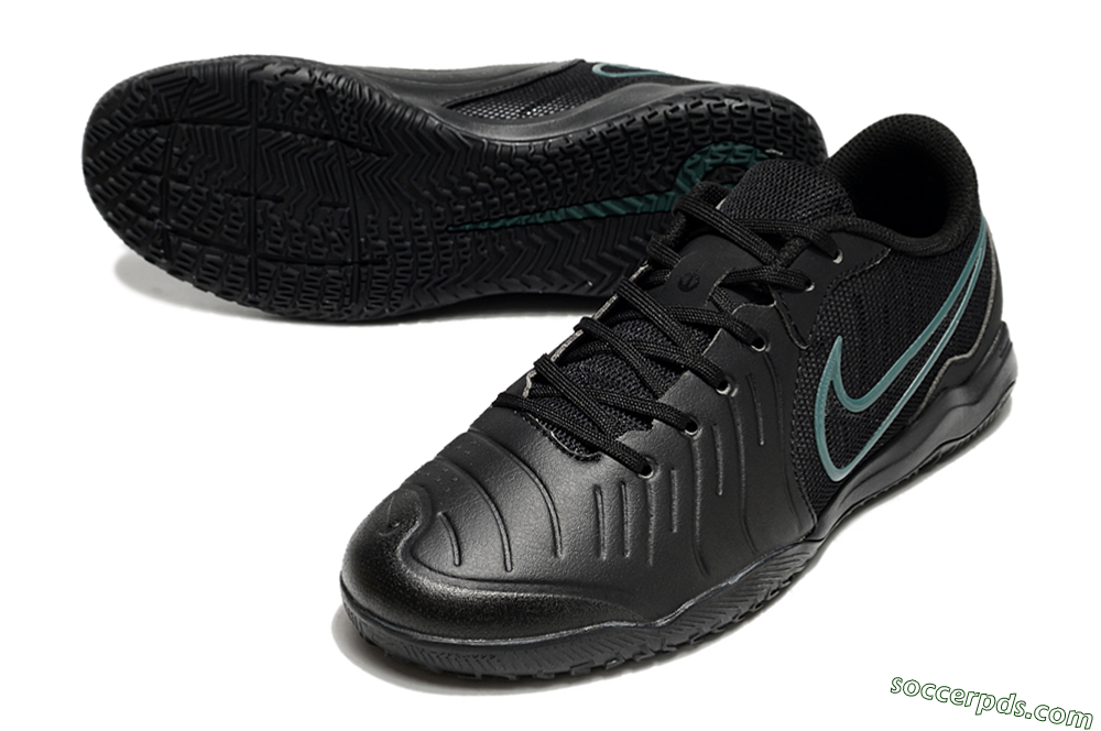 Nike Tiempo Legend 10 Academy IC Low-Tops Football Shoes - Black/Jade 3