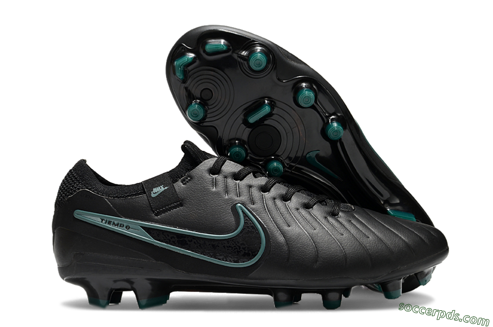 Nike Tiempo Legend 10 Elite FG Low-Tops Football Boots - Black/Jade 1