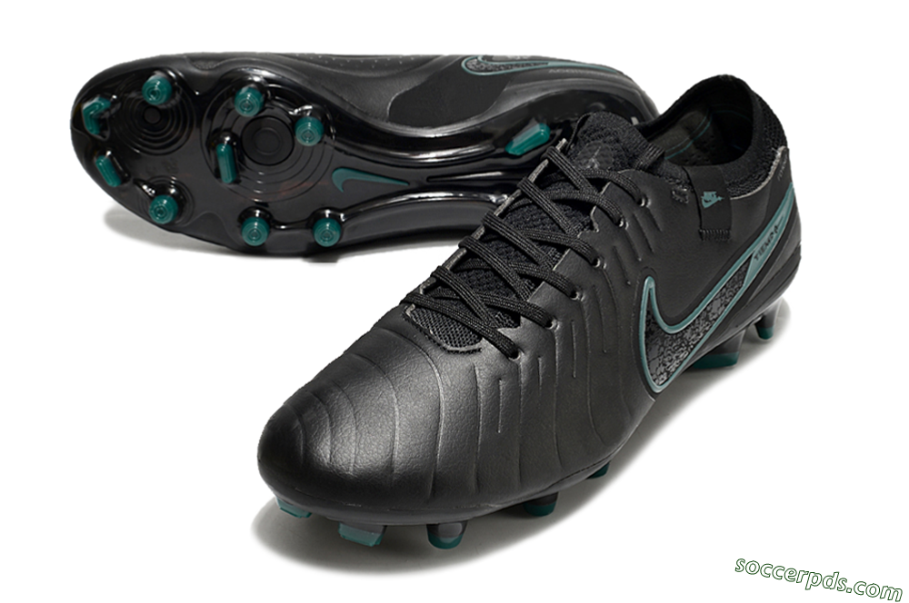 Nike Tiempo Legend 10 Elite FG Low-Tops Football Boots - Black/Jade 3