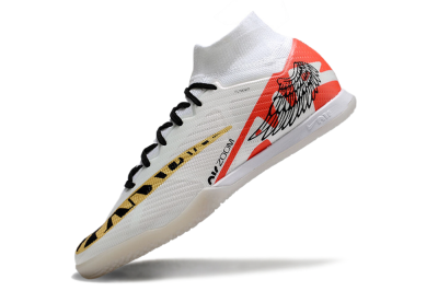 Nike Air Zoom Mercurial Superfly 9 Elite IC High-Tops Football Shoes - White/Gold/Red
