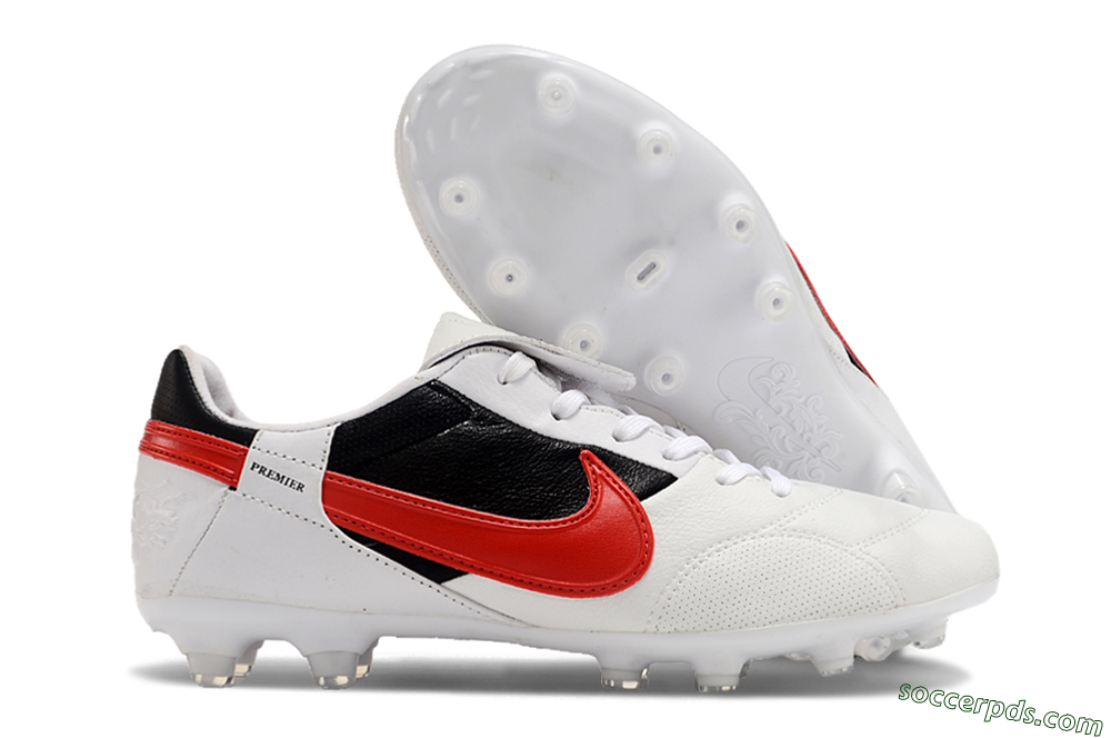 Nike The Premier 3 FG Low-Tops Football Boots - Beige/Red/Black 1