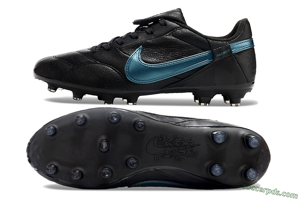 Nike The Premier 3 FG Low-Tops Football Boots - Black/Silver/Blue 0