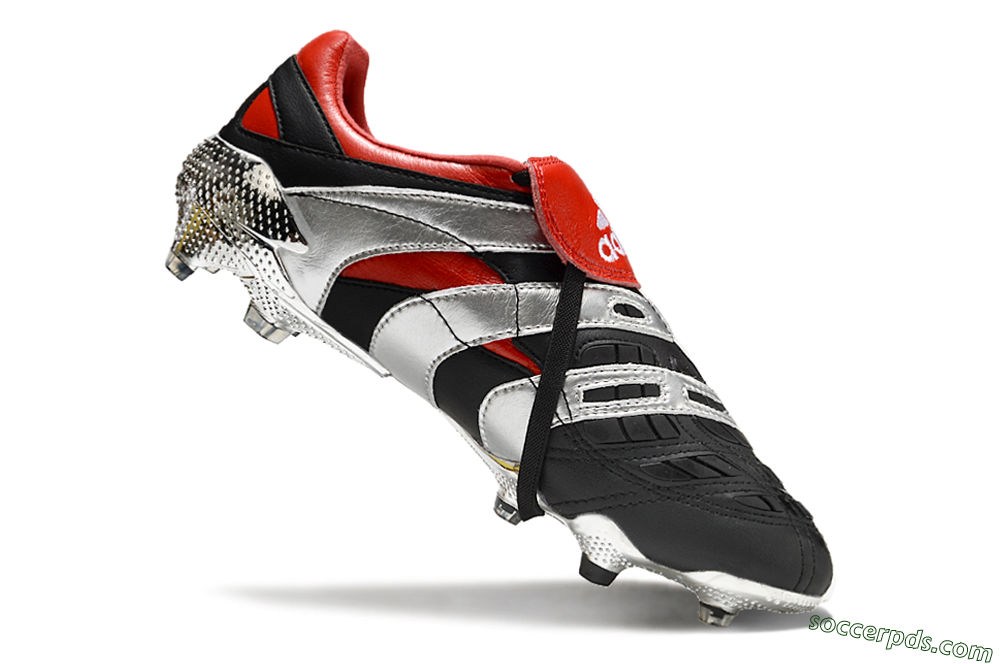 Adidas Predator Accelerator FG Low-Tops Football Boots - Black/Silver/Red 4