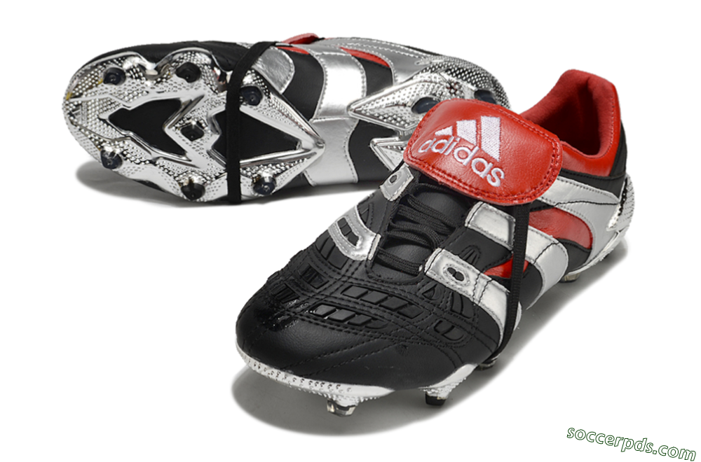 Adidas Predator Accelerator FG Low-Tops Football Boots - Black/Silver/Red 3