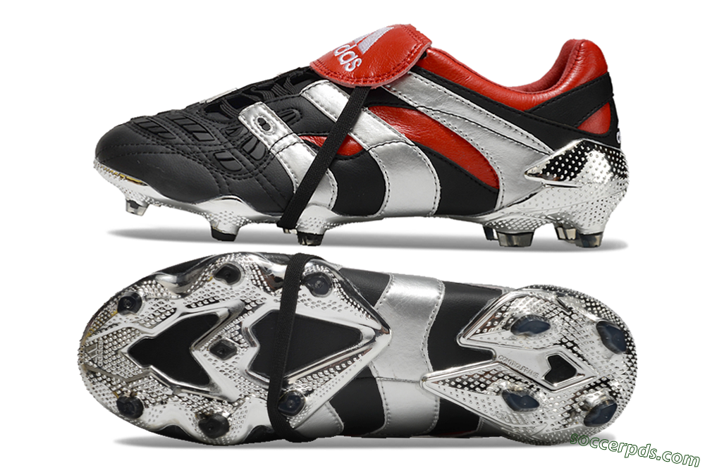 Adidas Predator Accelerator FG Low-Tops Football Boots - Black/Silver/Red 0