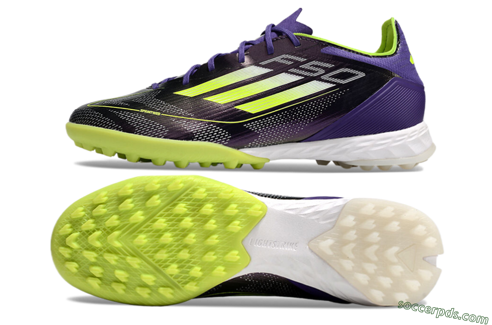 Adidas F50 Elite TF Low-Tops Football Shoes - Purple/Yellow/White 6