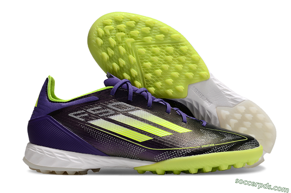 Adidas F50 Elite TF Low-Tops Football Shoes - Purple/Yellow/White 5