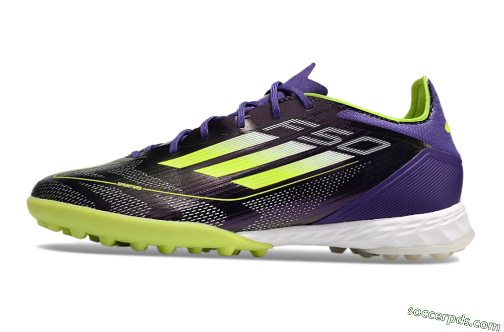 Adidas F50 Elite TF Low-Tops Football Shoes - Purple/Yellow/White 4