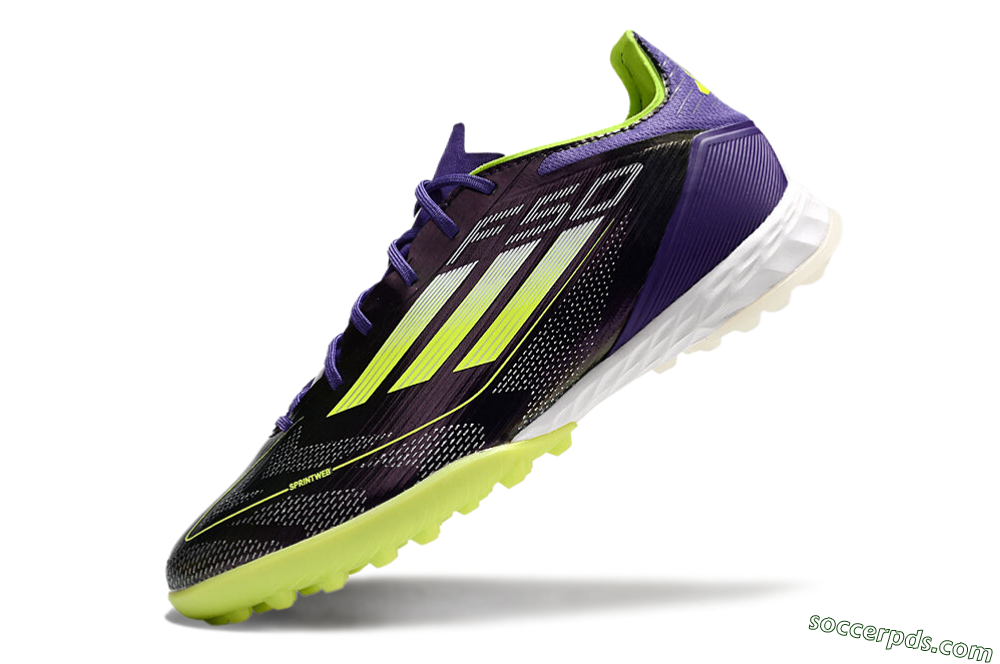 Adidas F50 Elite TF Low-Tops Football Shoes - Purple/Yellow/White 1