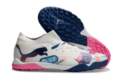 Puma Future Ultimate TF Low-Tops Football Shoes - White/Pink/Blue